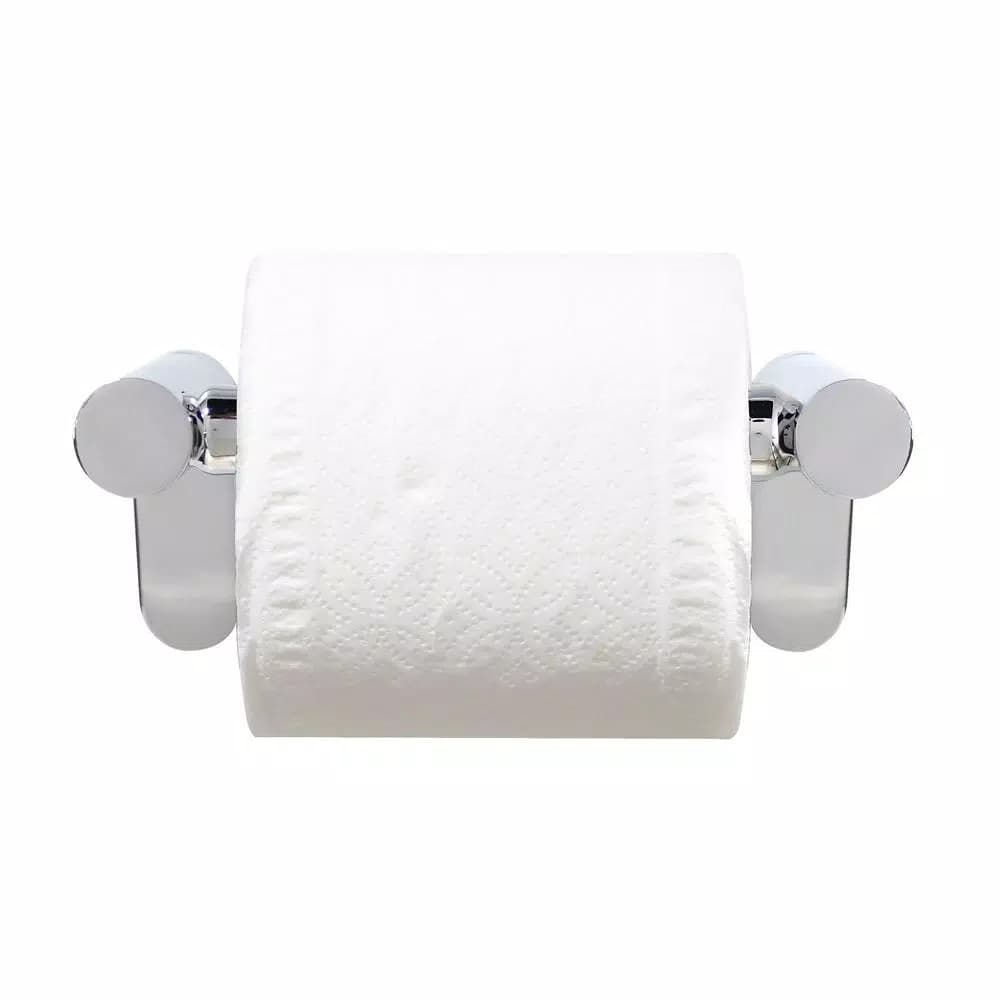 MODONA Oval Toilet Paper Holder with Stainless Steel Roller in Polished Chrome