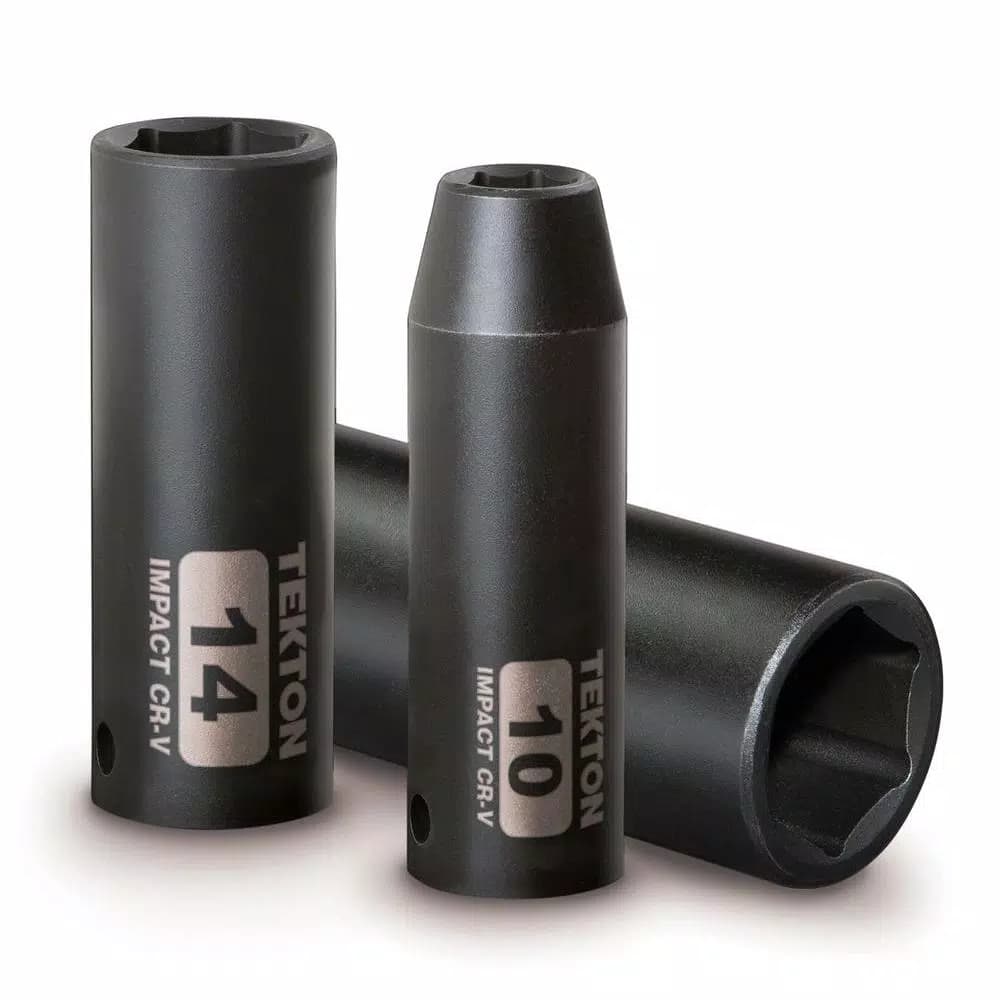 TEKTON 3/8 in. Drive 7-19 mm 6-Point Deep Impact Socket Set, 13-Piece