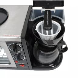 SPT 3-in-1 Breakfast Center - Toaster Oven, Coffeemaker, and Frying Pan, 1450W, Black thumbnail 2