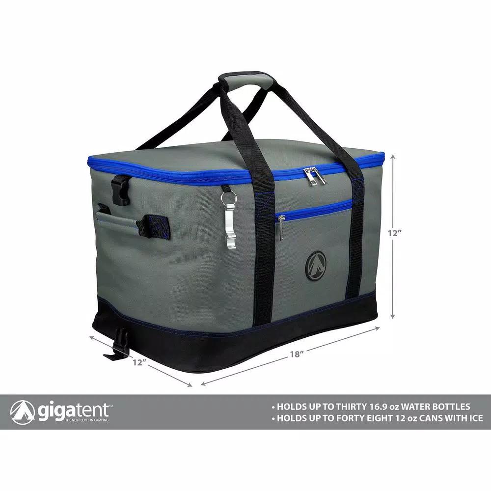 GigaTent Collapsible Soft Cooler Bag with 2 Cargo Pockets and Bottle Opener - Blue