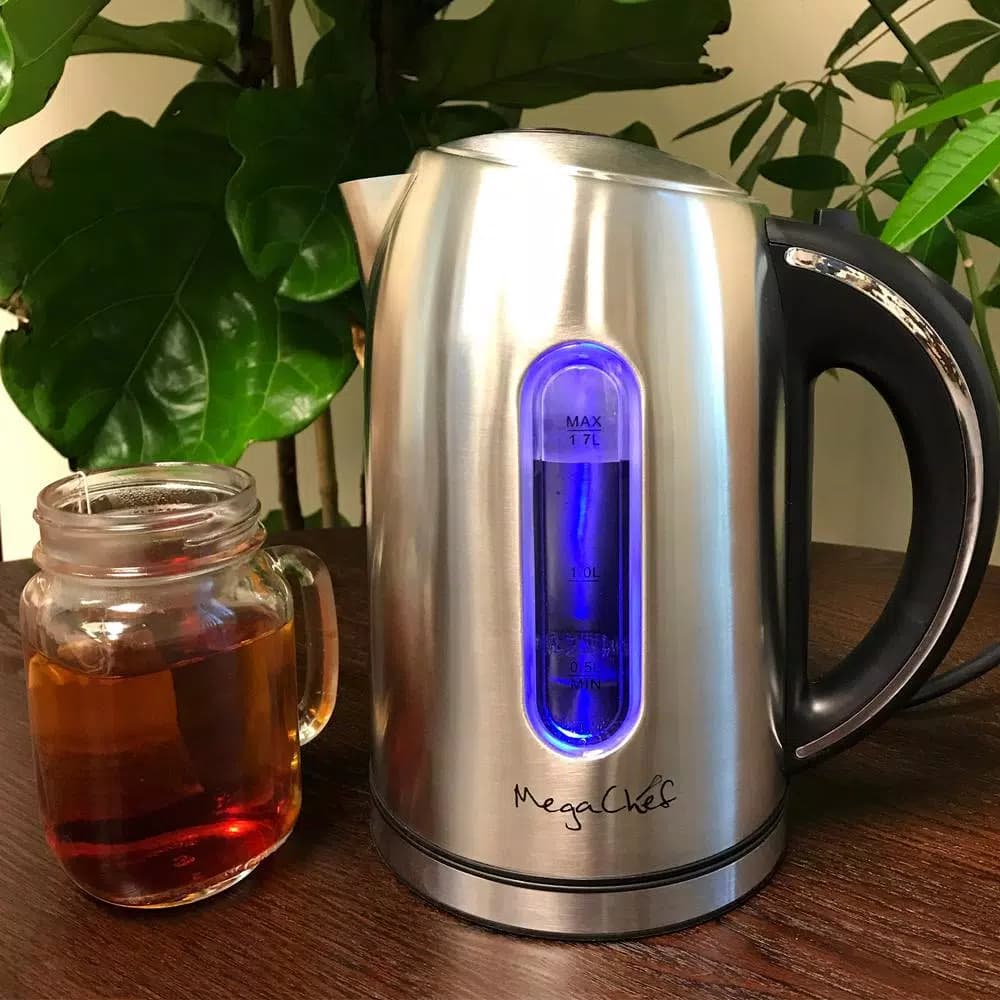 MegaChef Mega Chef 1.7 L Stainless Steel Electric Tea Kettle, 1000W