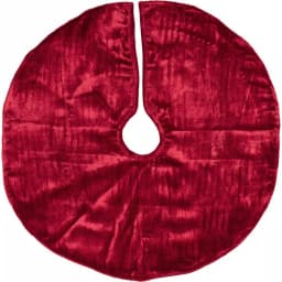 VHC Brands 21 in. Red Memories Glam Christmas Mini Tree Skirt with Gold Trim thumbnail 2