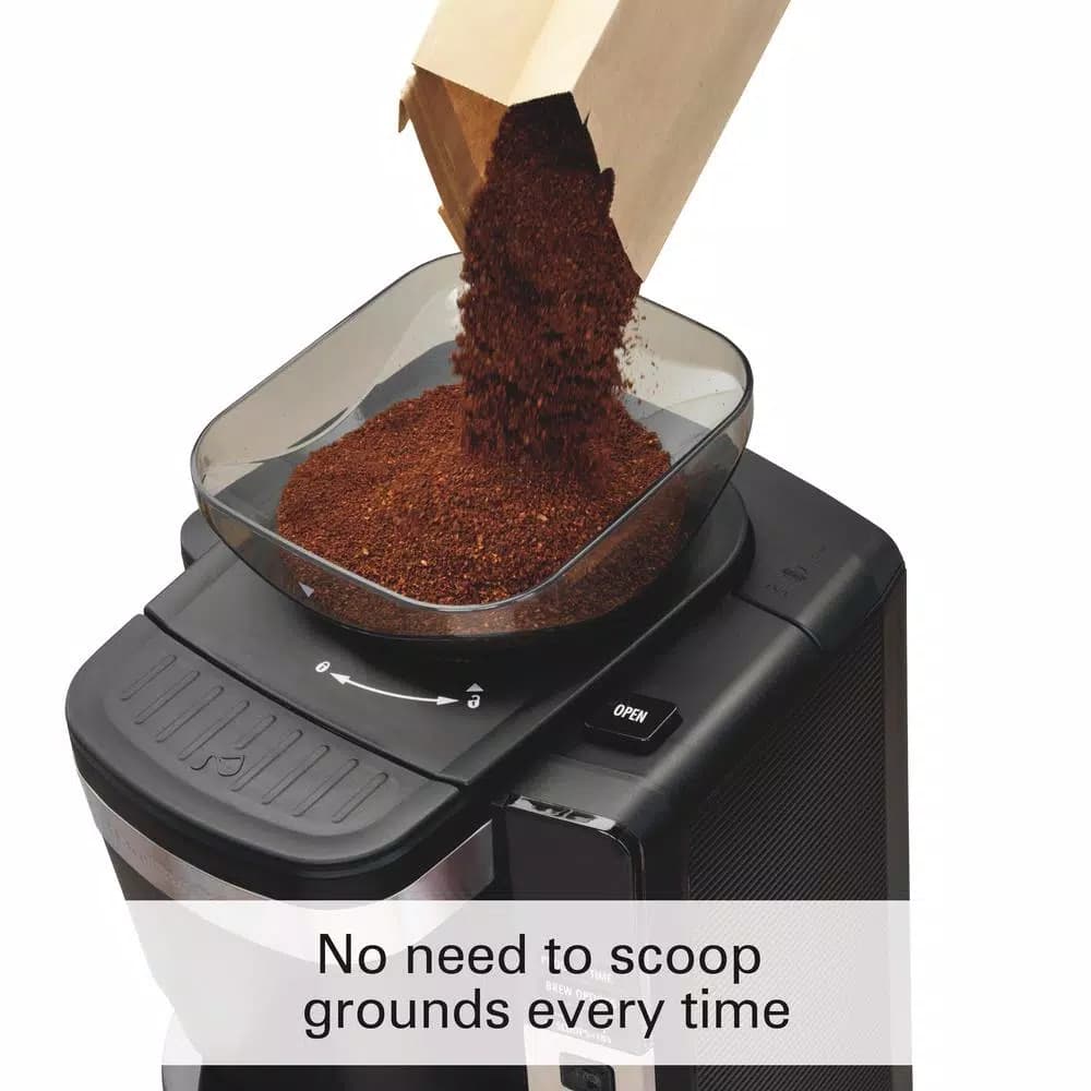 Hamilton Beach 12-Cup Auto Grounds Dispensing Drip Coffee Maker, Black