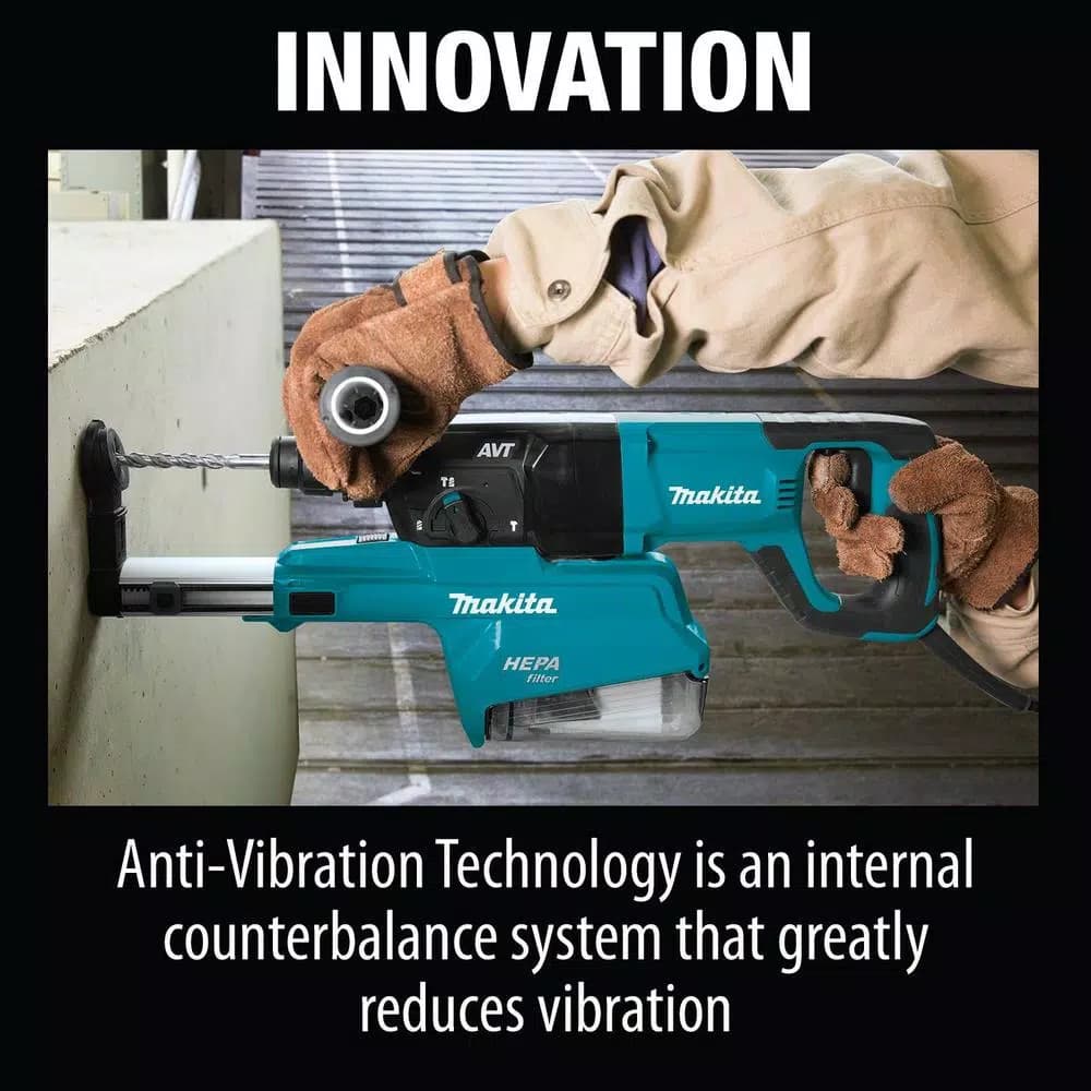 Makita HR2661 1 in. AVT Rotary Hammer with HEPA Dust Extractor, SDS-Plus, D-Handle