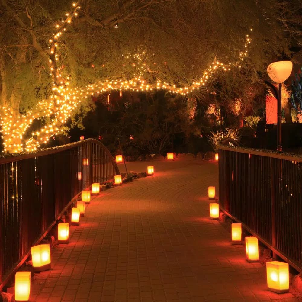 LUMABASE Luminaria White Plastic Walkway Bags, 3.5 in. x 10 in., 100-Pack
