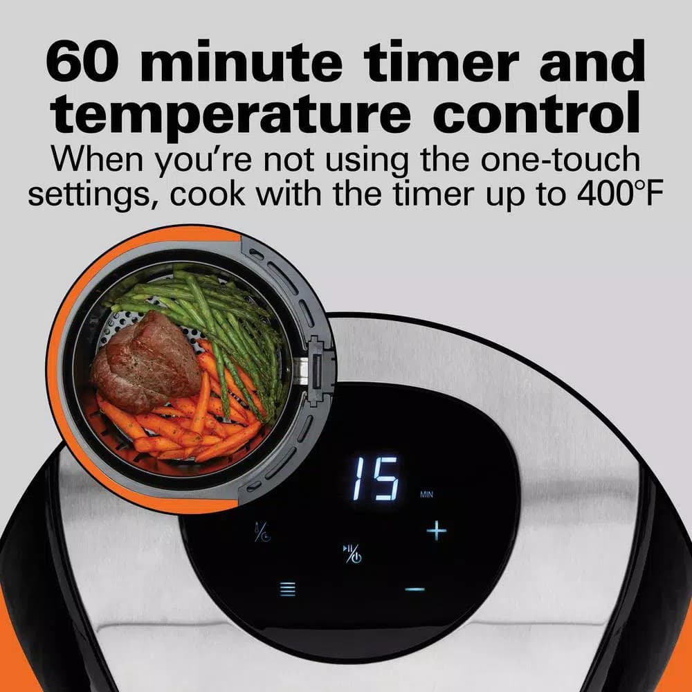 Hamilton Beach 3.4 Qt. Air Fryer with Nonstick Basket, 1500W, Black