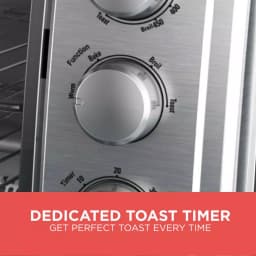 BLACK+DECKER 1500W 9-Slice Silver Toaster Oven with Rotisserie and Convection thumbnail 7