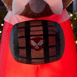 Airblown 6 ft. Inflatable Fuzzy St. Bernard Dog with Barrel Holiday Decoration thumbnail 5