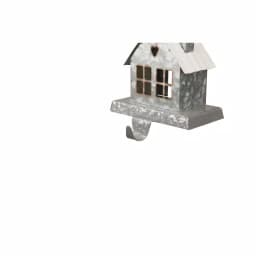 Glitzhome Galvanized Metal House Stocking Holder Set of 2 - Rustic Christmas Mantel Decor thumbnail 5
