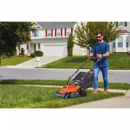 BLACK+DECKER 15 in. 10 Amp Corded Electric Walk Behind Push Lawn Mower with Bagger thumbnail 2