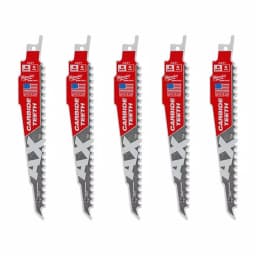 Milwaukee AX 6 in. Carbide Teeth Demolition Reciprocating Saw Blades, 5 TPI, 5-Pack thumbnail 1