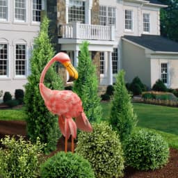 National Tree Company 32 in. Metal Pink Flamingo Garden Statue - Coastal Style Outdoor/Indoor Sculpture thumbnail 4