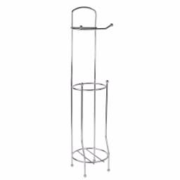 Home Basics Freestanding Chrome Toilet Paper Holder and Dispenser with 3-Roll Storage thumbnail 3