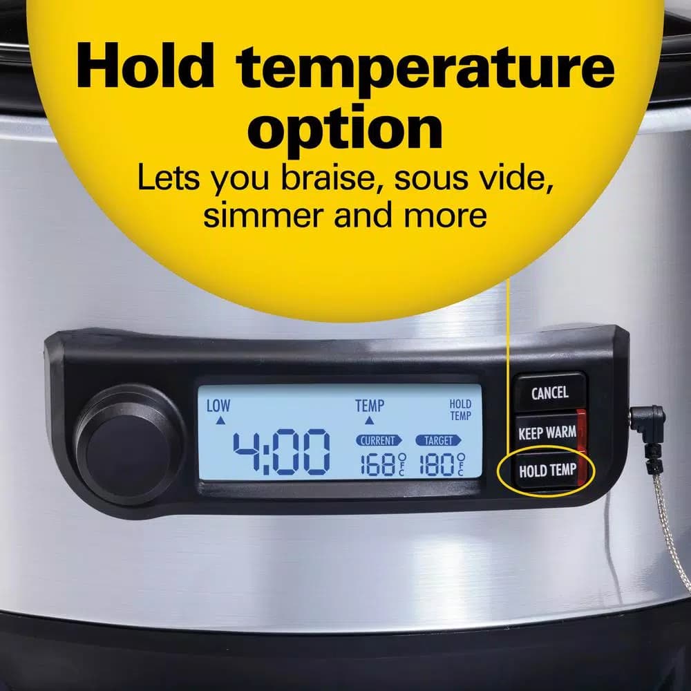 Hamilton Beach 6 Qt. Stainless Steel Slow Cooker with Advanced Temp Tracker