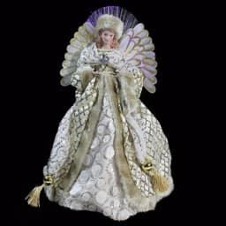 Northlight 16 in. Lighted Fiber Optic Angel Christmas Tree Topper with Golden Sequined Gown thumbnail 2