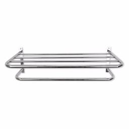 Unbranded Chrome Plated Steel 1-Bar Wall Mount Towel Rack and Bathroom Shelf thumbnail 1