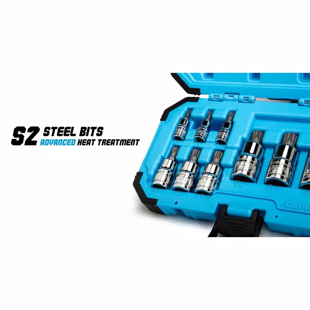 Capri Tools XZN Triple Square Bit Socket Set, 10-Piece Metric Set for European Vehicles