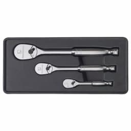 GearWrench 84-Tooth Full Polish Ratchet Set, 1/4 in., 3/8 in., and 1/2 in. Drive, 3-Piece thumbnail 4