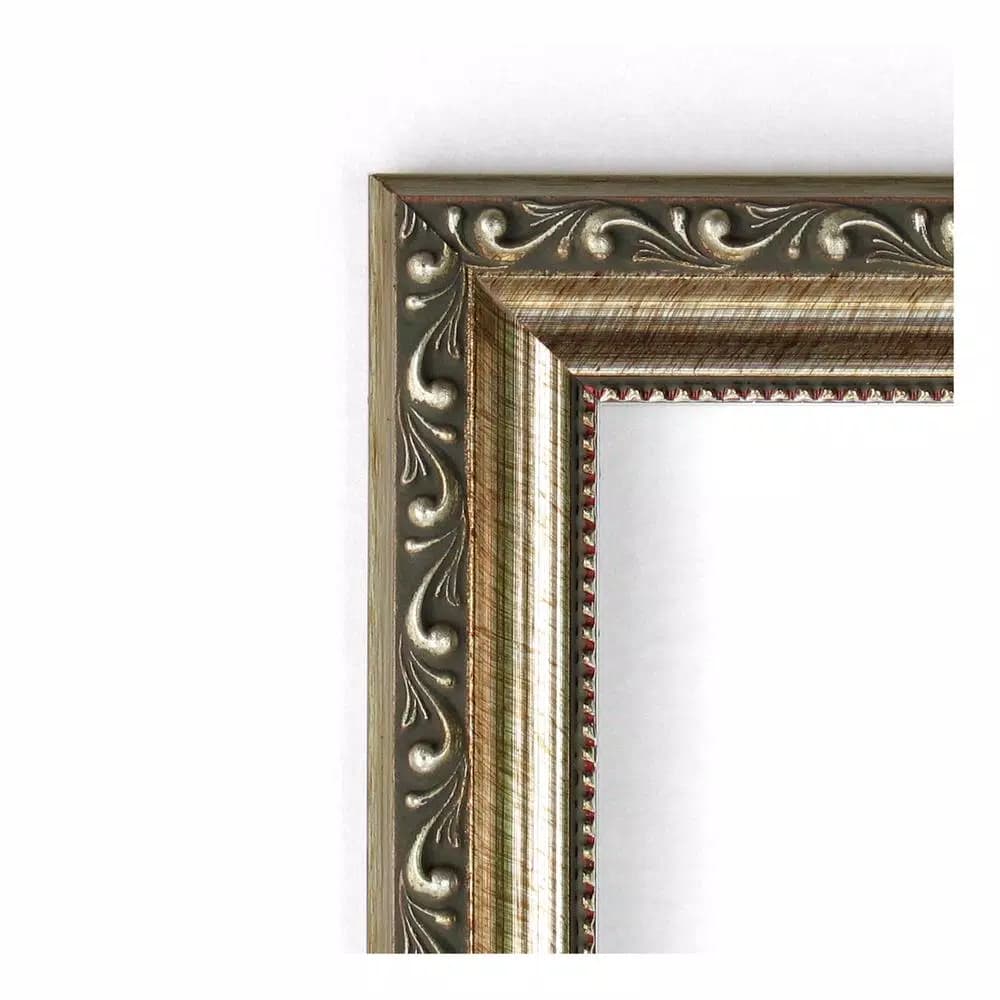Amanti Art Parisian 30.5 in. W x 24.5 in. H Framed Rectangular Bathroom Vanity Mirror, Silver