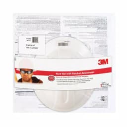 3M White Full-Brim Non-Vented Hard Hat with 4-Point Ratchet Adjustment thumbnail 3