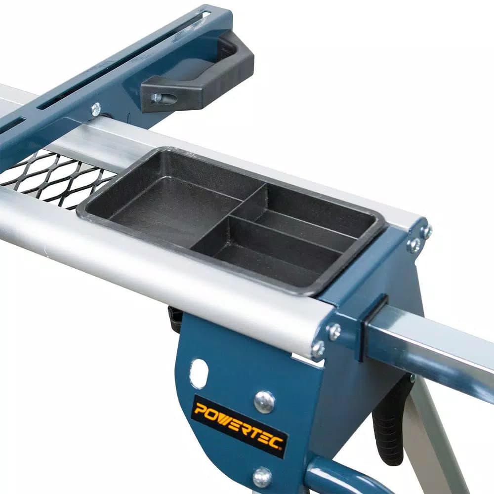 POWERTEC MT4008 Deluxe Rolling Miter Saw Stand with Tool Trays and Aluminum Construction