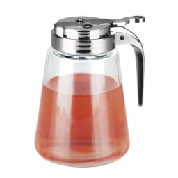Unbranded Classic Clear Glass No-Drip Syrup Dispenser and Honey Pourer thumbnail 1