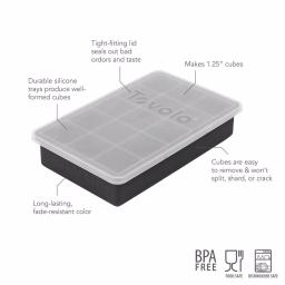 Tovolo Perfect Cube Silicone Ice Mold Tray with Lid, 1.25 in. Cubes for Whiskey and Cocktails thumbnail 2