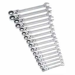 GEARWRENCH 16-Piece Metric Flex-Head Ratcheting Combination Wrench Set thumbnail 2