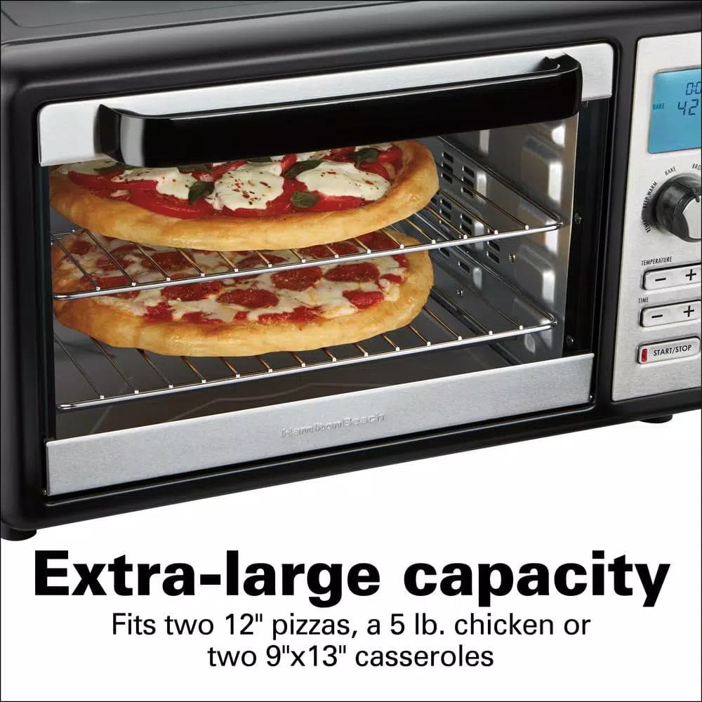 Hamilton Beach 1500W Digital Countertop Oven with Convection and Rotisserie, Stainless Steel