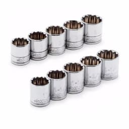 Husky 1/2 in. Drive X-Large 12-Point Socket Set, SAE and Metric, 10-Piece thumbnail 1