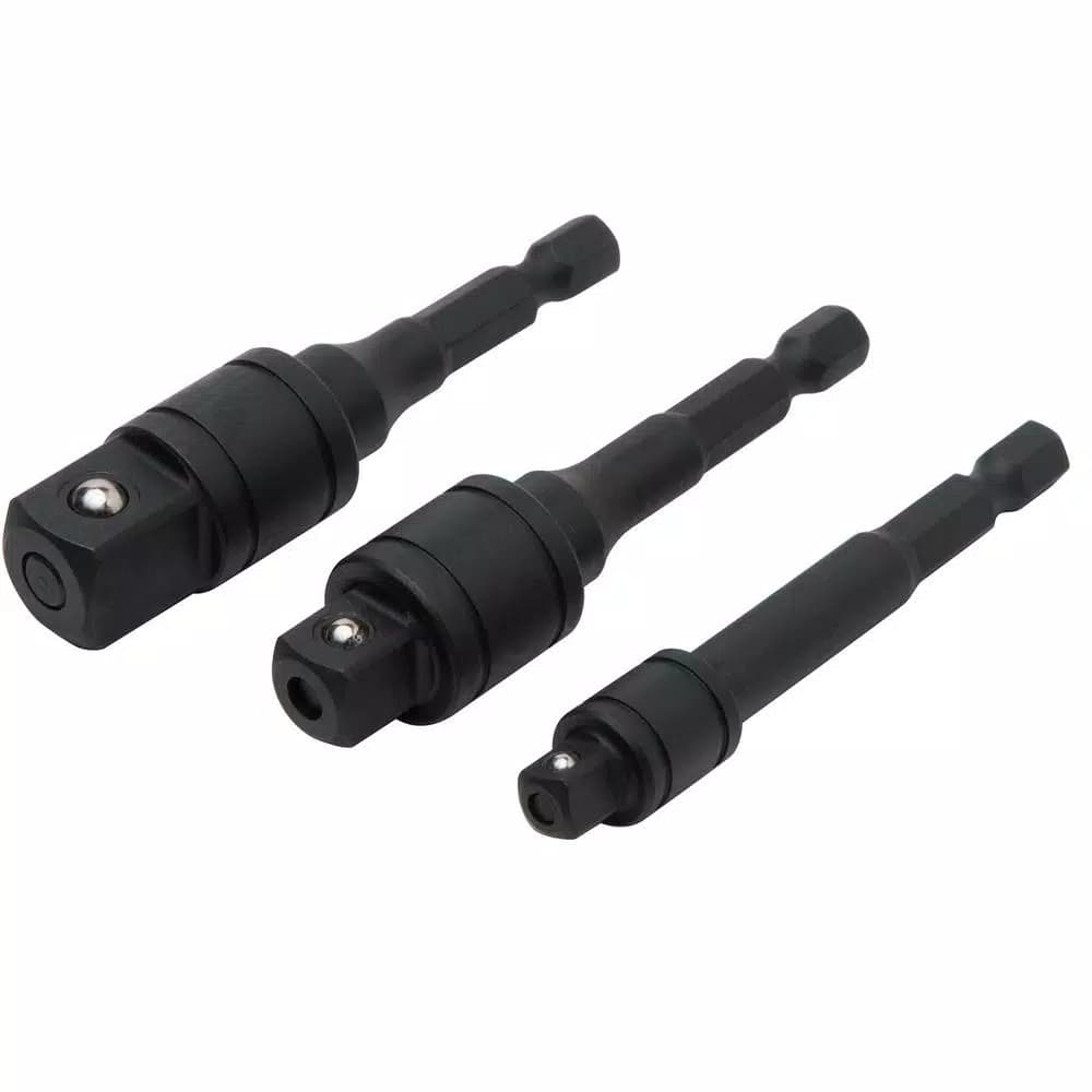 Unbranded 3 in. Locking Socket Adapter Set, 1/4 in., 3/8 in., and 1/2 in. Drive, Impact Grade