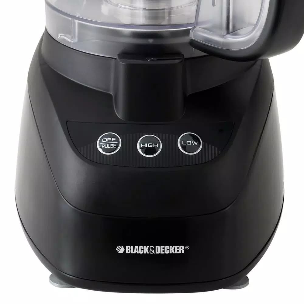 BLACK+DECKER Power Pro Wide-Mouth 10-Cup 2-Speed Food Processor, 500W, Black