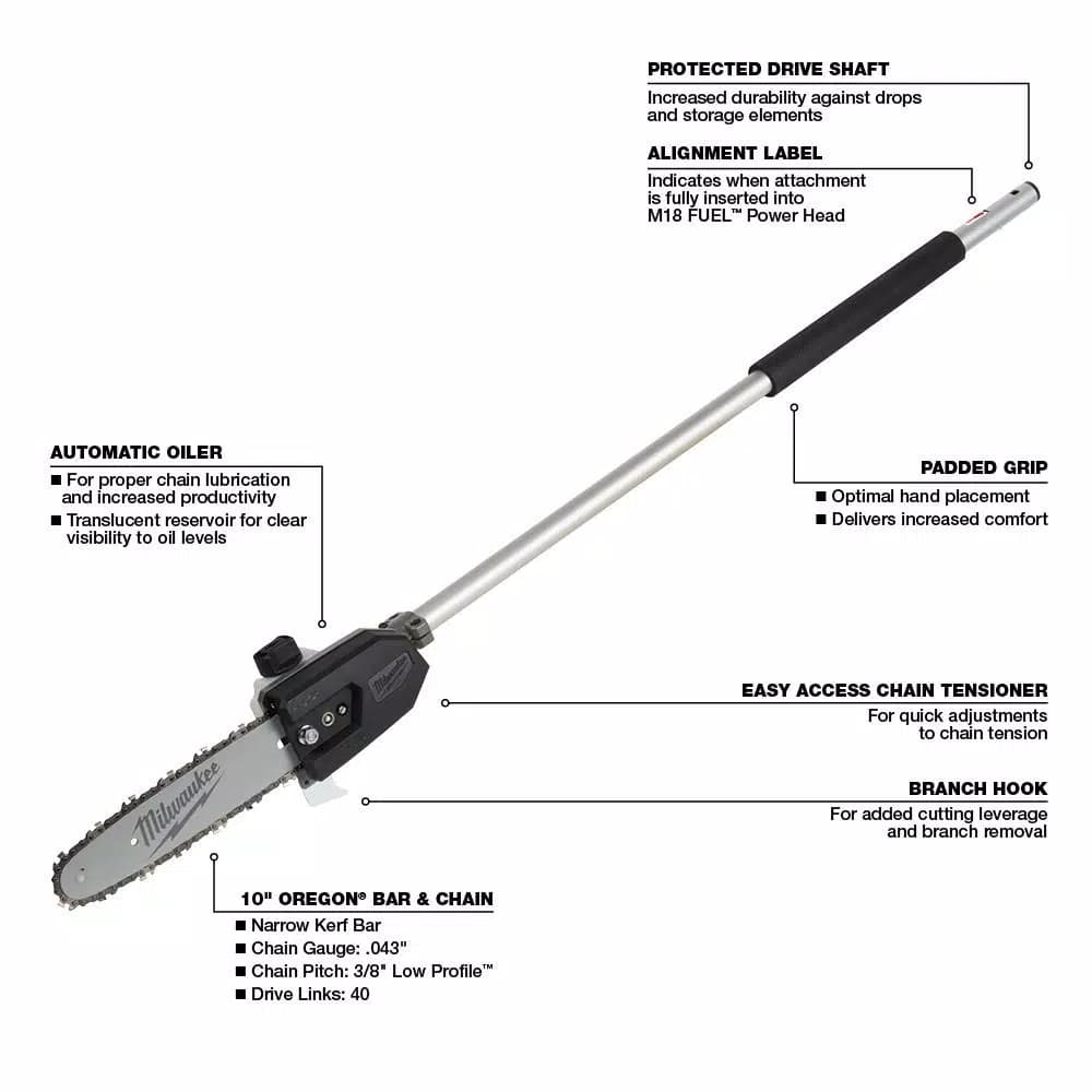 Milwaukee M18 FUEL QUIK-LOK Cordless Brushless String Trimmer, Pole Saw, Hedge Trimmer & Edger Combo Kit