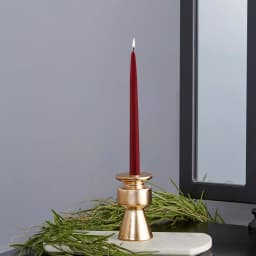 ROOT CANDLES A.I. Root 9 in. Dipped Taper Garnet Dinner Candles, Beeswax Enriched, Box of 12 thumbnail 1