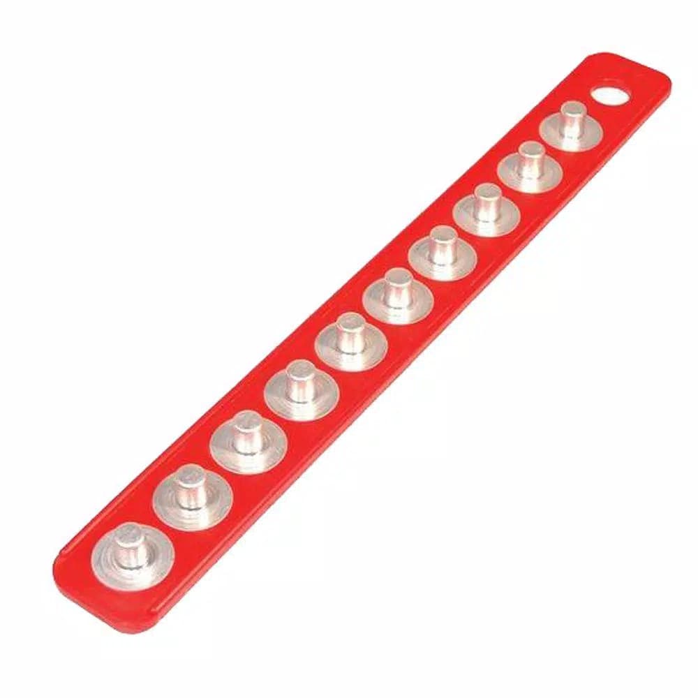 Triton Products MagClip 1/2 in. Drive Magnetic Socket Holder Strip, 1-7/8 in. x 16-5/8 in., Red
