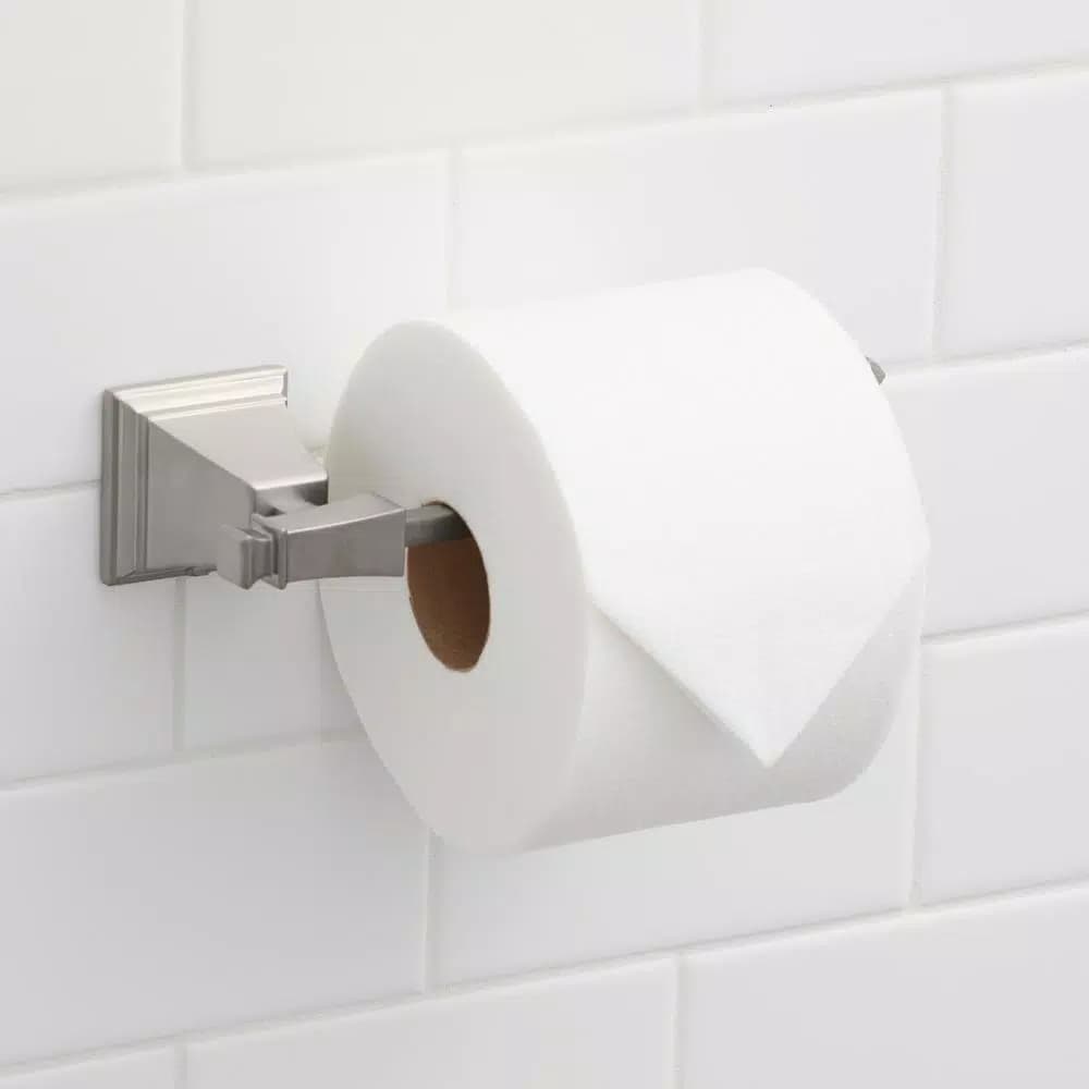Glacier Bay Exhibit Single Post Toilet Paper Holder, Brushed Nickel