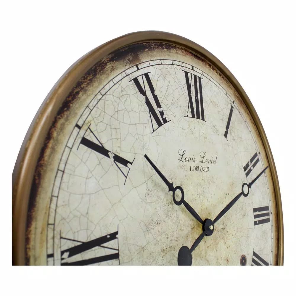 Aspire Home Accents Raleigh Brown Pendulum Wall Clock - Large Italian Provincial Analog Decor