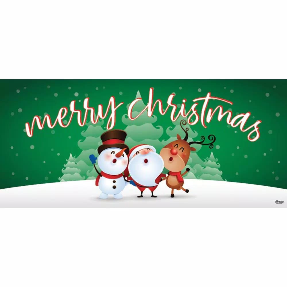 My Door Decor 7 ft. x 16 ft. Christmas Characters Garage Door Banner Mural