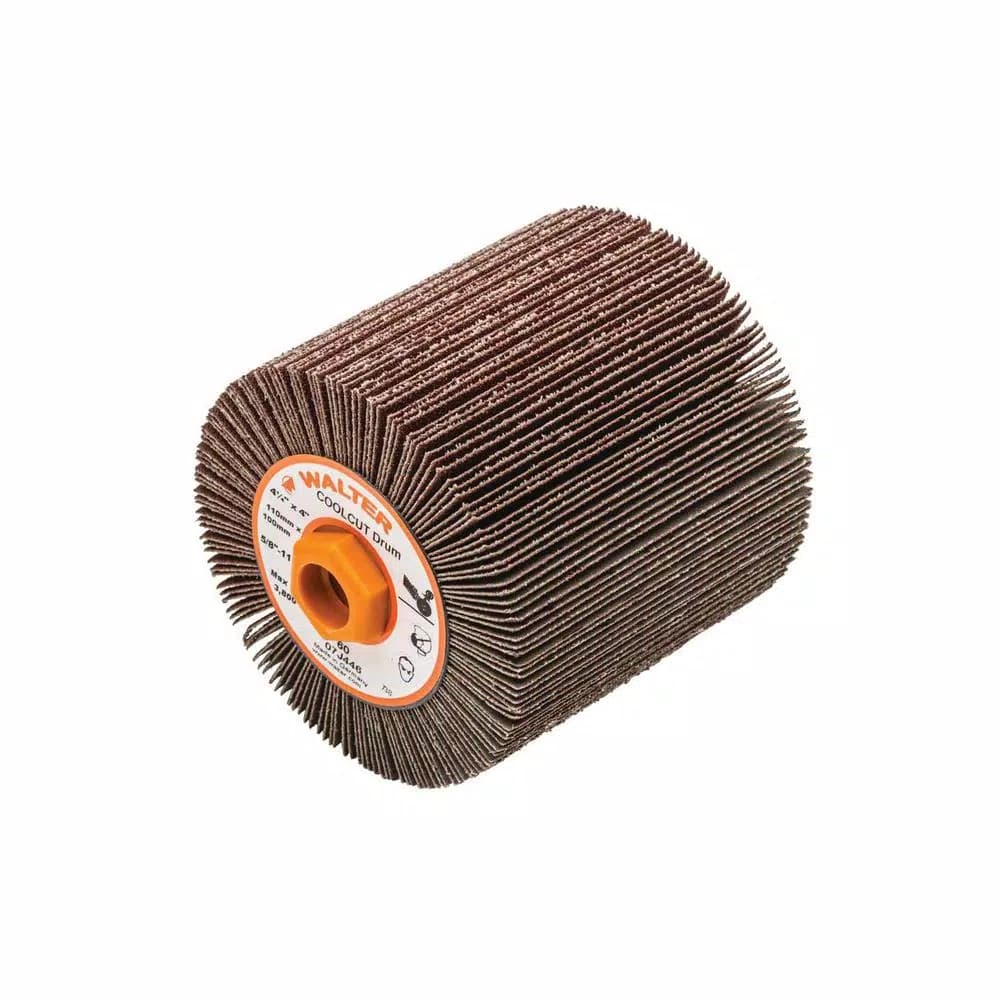 WALTER SURFACE TECHNOLOGIES Cool Cut 4-1/4 in. x 4 in. x 5/8 in.-11 GR60 Finishing Flap Drum