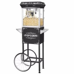 Great Northern Foundation 4 oz. Black Hot Oil Popcorn Machine with Cart thumbnail 1