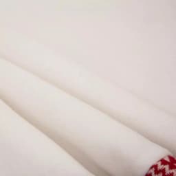 Glitzhome 48 in. White Fleece Christmas Tree Skirt with Jacquard Trim - Merry Christmas thumbnail 4