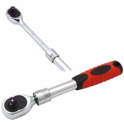 Stark 3/8 in. Flex-Head Extendable Ratchet with Soft Grip Handle, 72-Tooth Chrome Vanadium Steel thumbnail 3