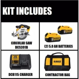 DEWALT 20V MAX Cordless 6-1/2 in. Circular Saw Kit with (2) 5.0 Ah Batteries and Charger thumbnail 2