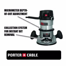 Porter-Cable 1.75 HP Fixed Base Router Kit, 11 Amp, 27500 RPM thumbnail 2