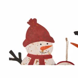 Glitzhome 29.92 in. Rusty Metal Snowman Family Christmas Yard Stake and Wall Decor thumbnail 3