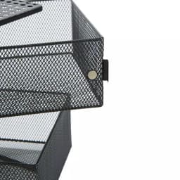 Mind Reader Rotating 2-Tier All-Purpose Organizer Shelf with Magnetic Baskets and Top Shelf, Black thumbnail 5