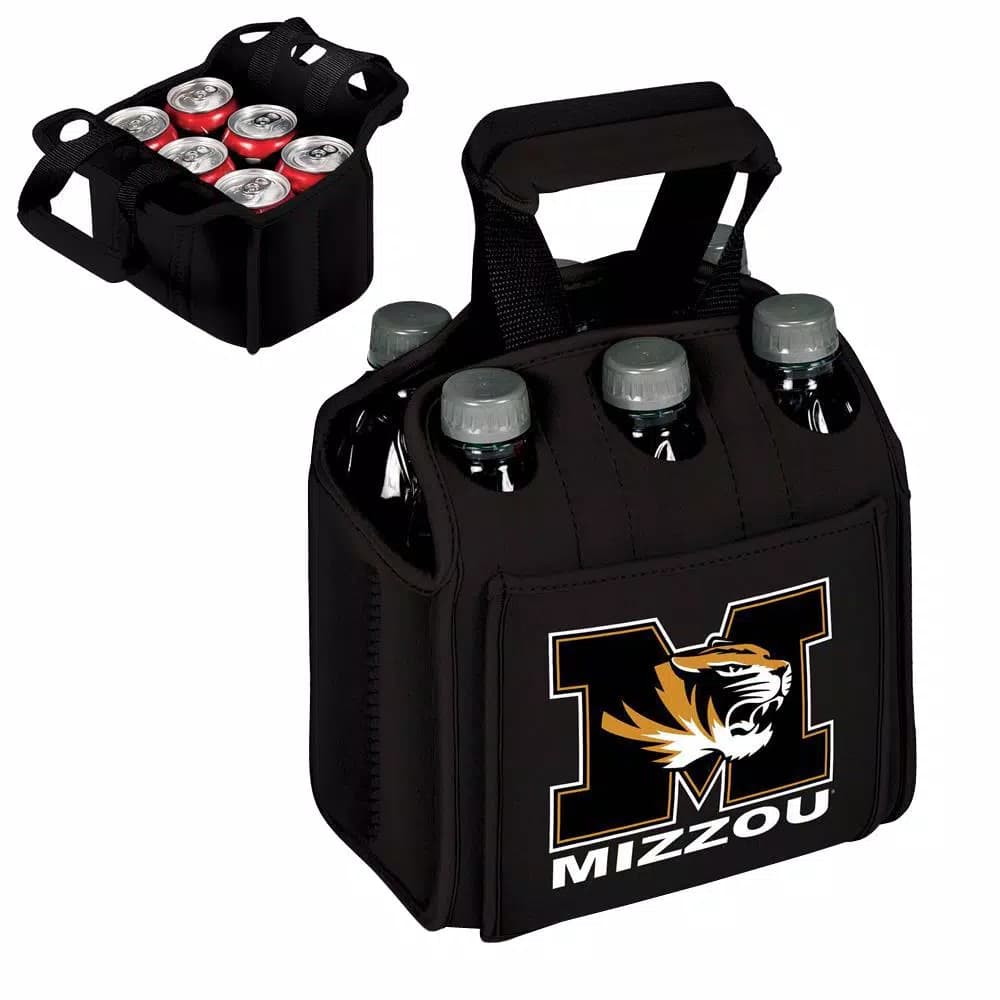 Picnic Time University of Missouri Tigers 6-Bottle Insulated Neoprene Beverage Carrier - Black