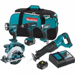 Makita 18V LXT Lithium-Ion 5-Tool Cordless Combo Kit with (2) 3.0 Ah Batteries, Rapid Charger and Tool Bag thumbnail 1