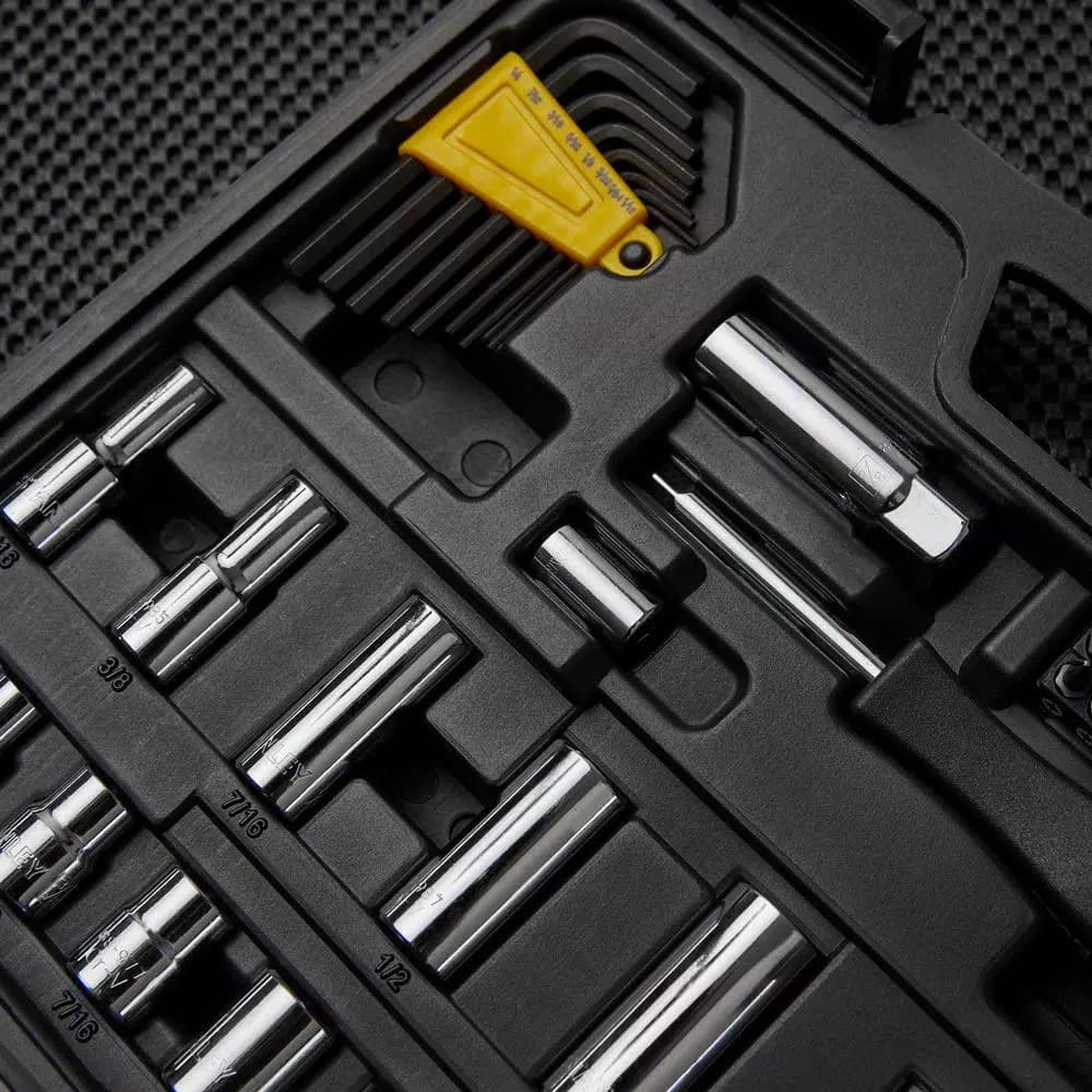 Stanley 123-Piece Socket Set with Ratchets, 3/8 in. and 1/4 in. Drive, Metric and SAE