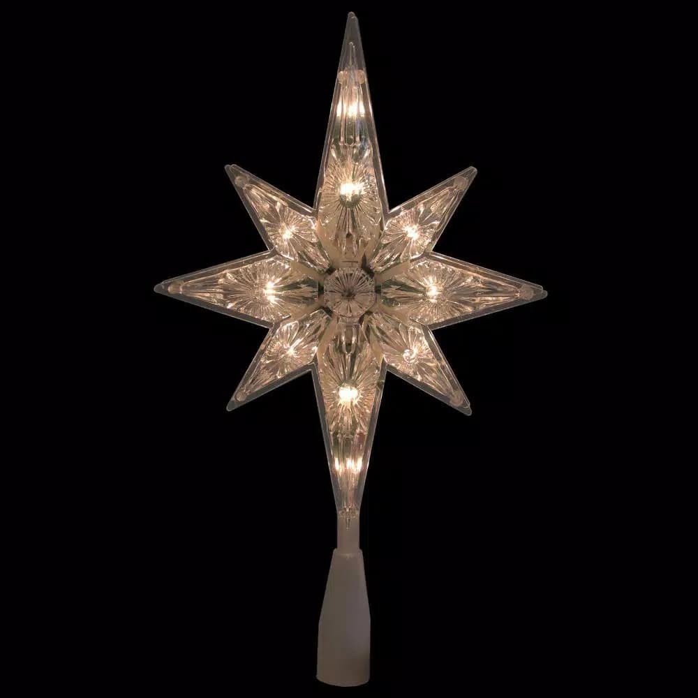 Northlight 10.75 in. Faceted Star of Bethlehem Christmas Tree Topper - Prelit Clear Lights
